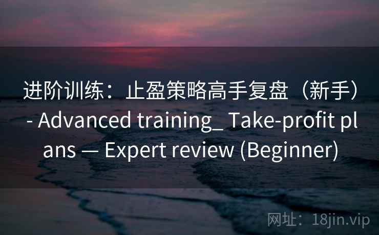 进阶训练：止盈策略高手复盘（新手） - Advanced training_ Take-profit plans — Expert review (Beginner)